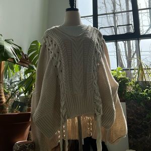 COPY - Free People Ribbon Tie Cable Knit Pullover Sweater